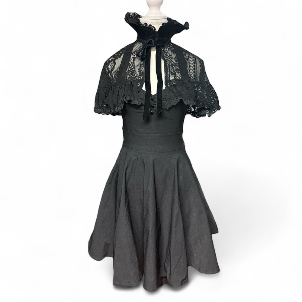 Killstar Ambrose Party Dress with Lace Caplet